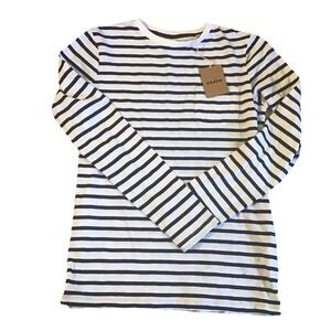 New Mini Boden Boys Navy Blue / White Striped Everyday Tee, Size 13/14 Yrs NWT